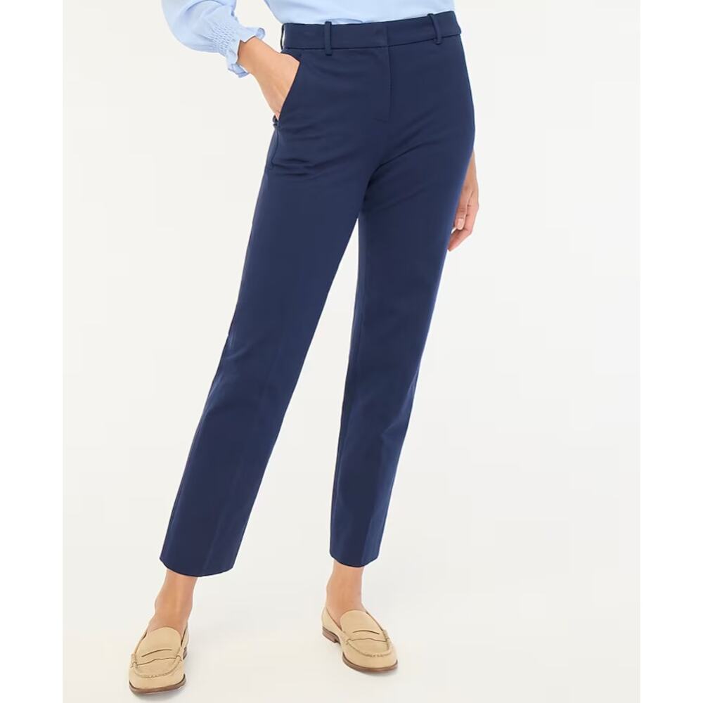 J.Crew Kallie Straight Leg Pants Preppy Career Zip Flyโ Women Navy Blue 10